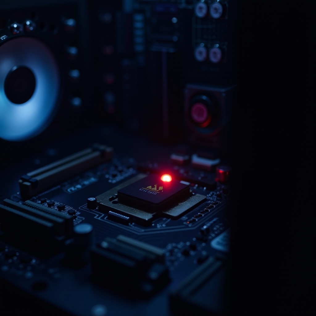 luz vermelha da CPU na placa-mãe
