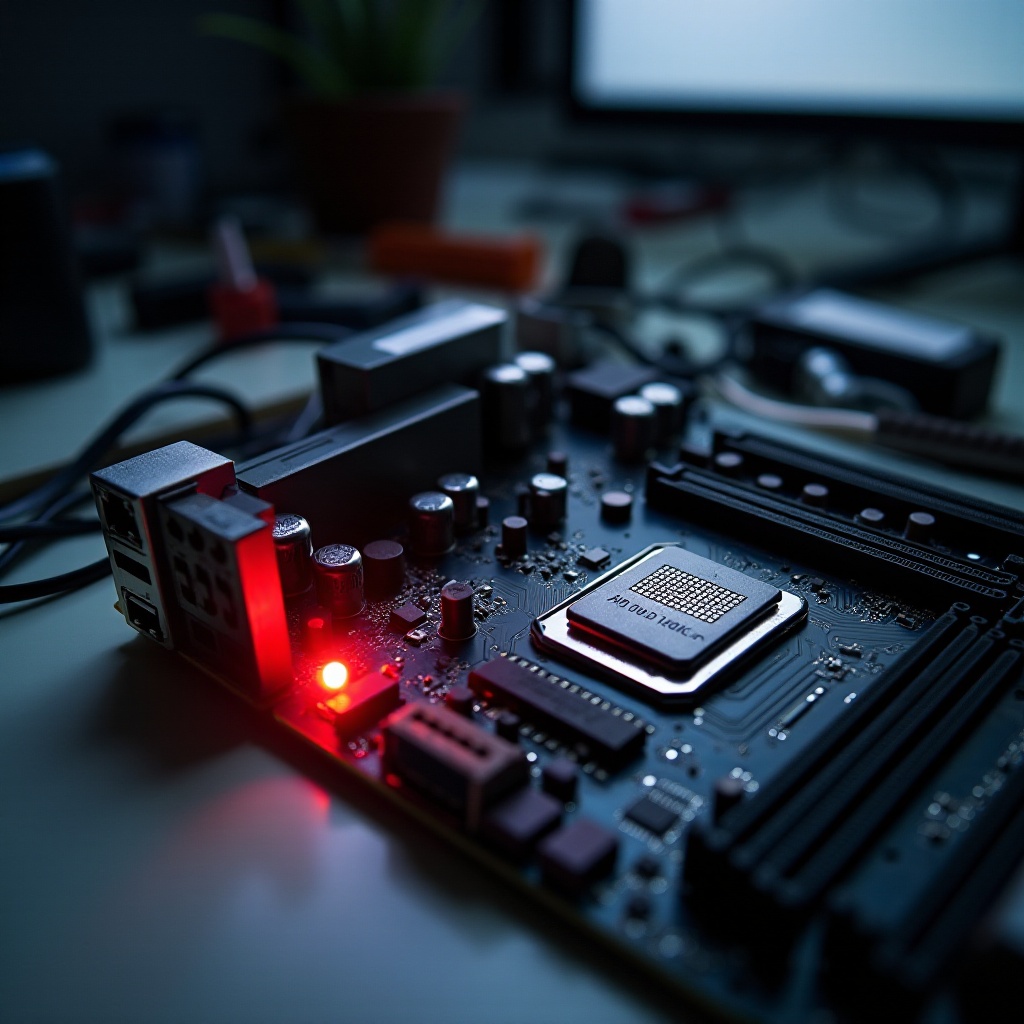 lampu merah CPU pada motherboard