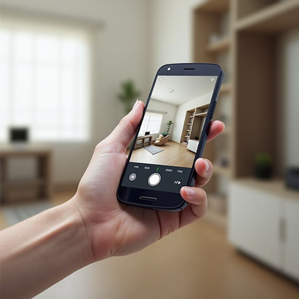 telefone android em câmera de segurança
