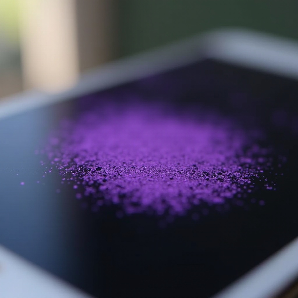 بقع أرجوانية على شاشة الهاتف