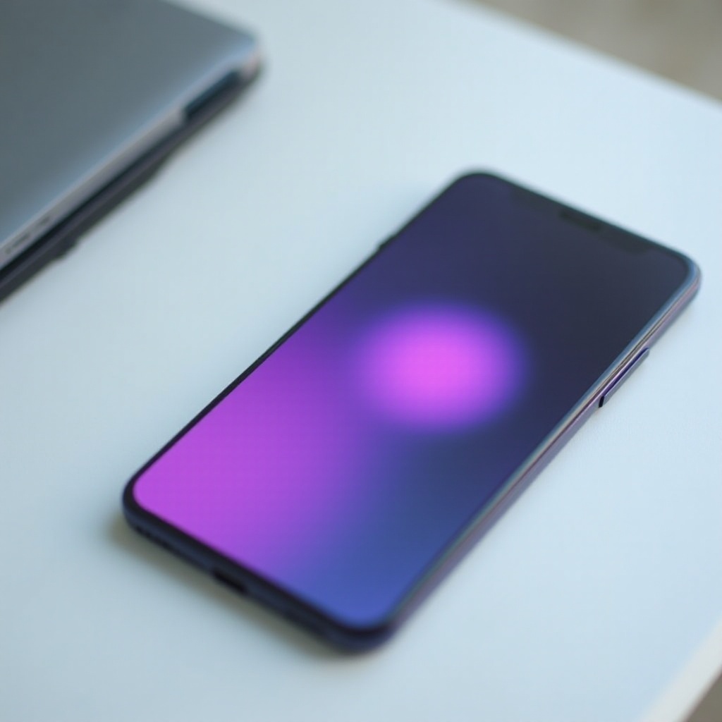 بقع أرجوانية على شاشة الهاتف