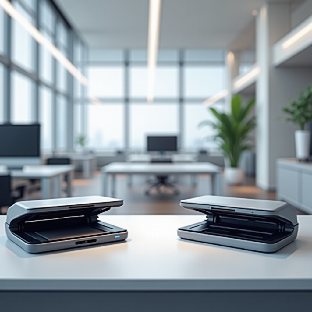 pemindai dengan flatbed dan pengumpan dokumen